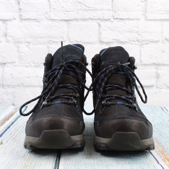 Lands End Alpine Trekker Blue Black Suede Hiking Lace-Up Boots Size 9 D - Picture 4 of 9